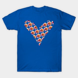 water color heart  shape flowers for summer T-Shirt